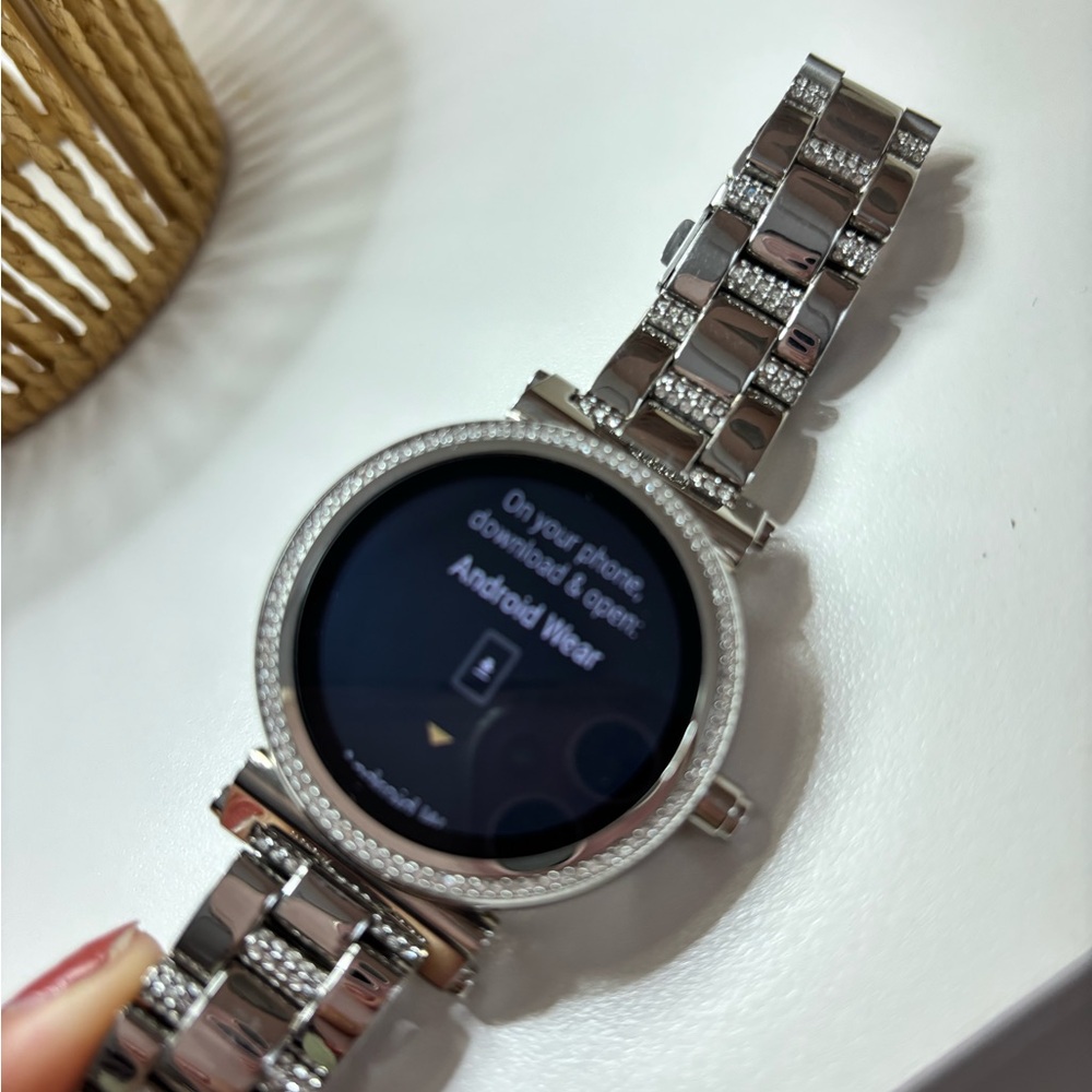 Michael Kors Silver Smartwatch with Crystal Accents